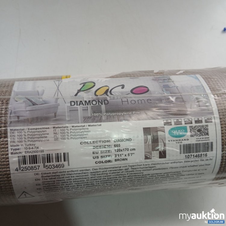 Artikel Nr. 959115: Paco Diamond Home Oeko Tex 665 120x170cm Farbe: Brown 
