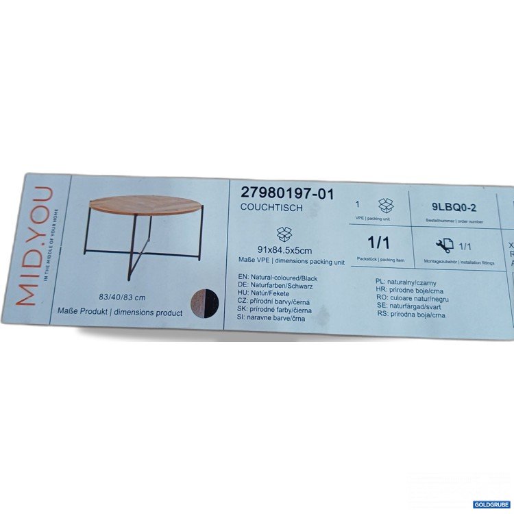 Artikel Nr. 962115: Mid you Couchtisch 27980197-01 Naturfarben/schwarz 
