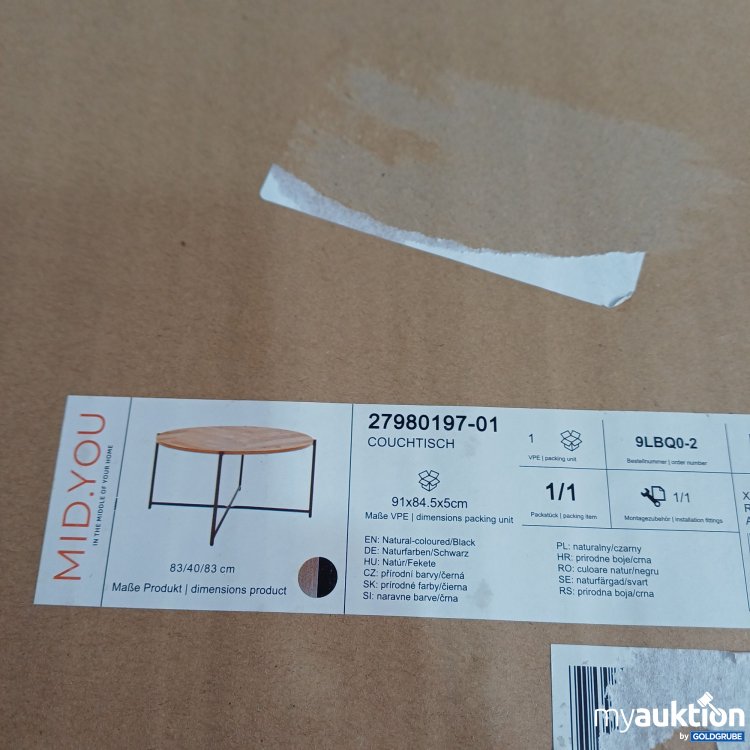 Artikel Nr. 962115: Mid you Couchtisch 27980197-01 Naturfarben/schwarz 