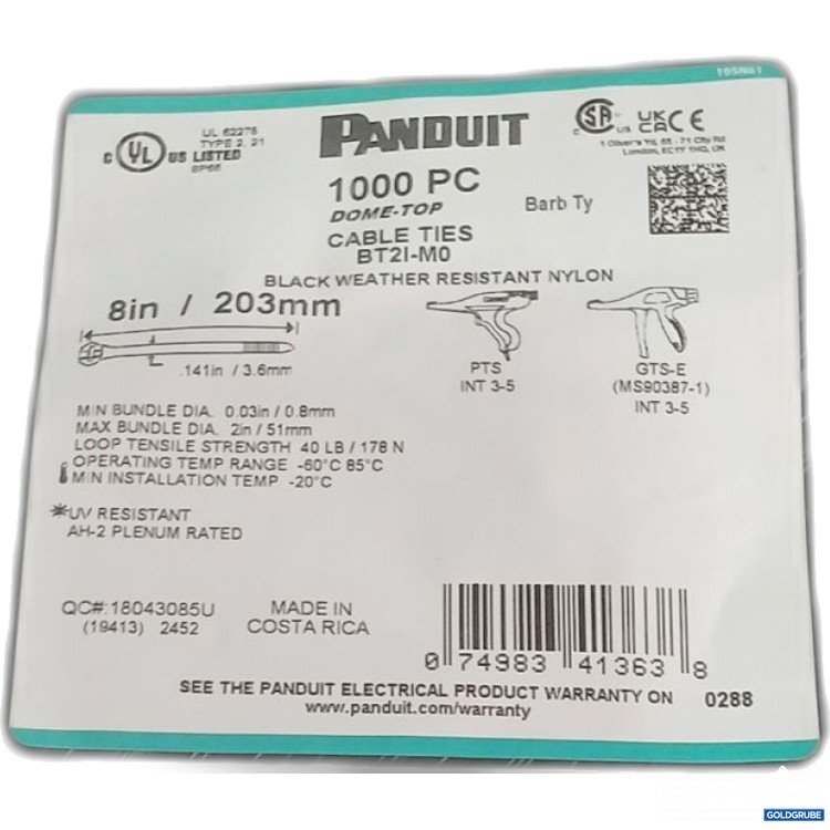 Artikel Nr. 992115: Panduit Kabelbinder 203mm 1000stk