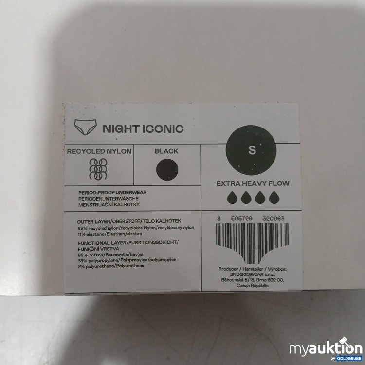 Artikel Nr. 468116 Artikel Nr. 468116: Snuggs Periodenunterwäsche Night Iconic S Schwarz