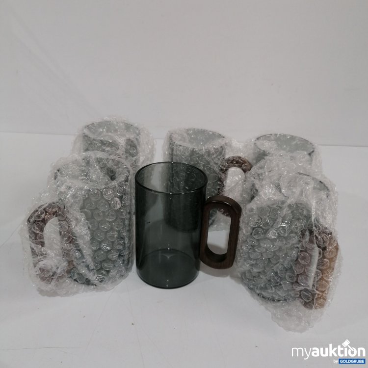 Artikel Nr. 848116 Artikel Nr. 848116: 6 Tassen Glas mit Holzgriff 11x7cm
