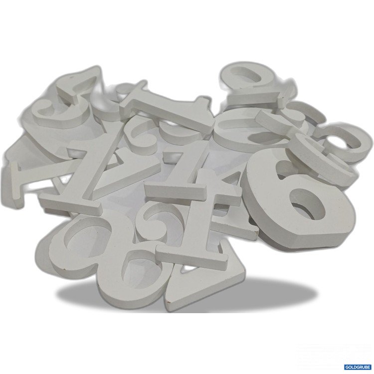 Artikel Nr. 897117: Diverse Zahlen aus Holz, ca.10cm, weiß