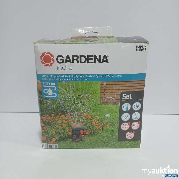 Artikel Nr. 915118: Gardena Start-Set Pipeline mit Viereckregner 8272