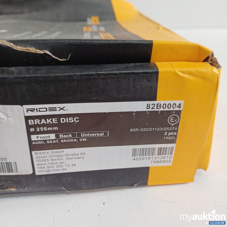 Artikel Nr. 962118: Ridex Brake Disc ø256mm Front Audi, Seat, Skoda,VW 82B0004