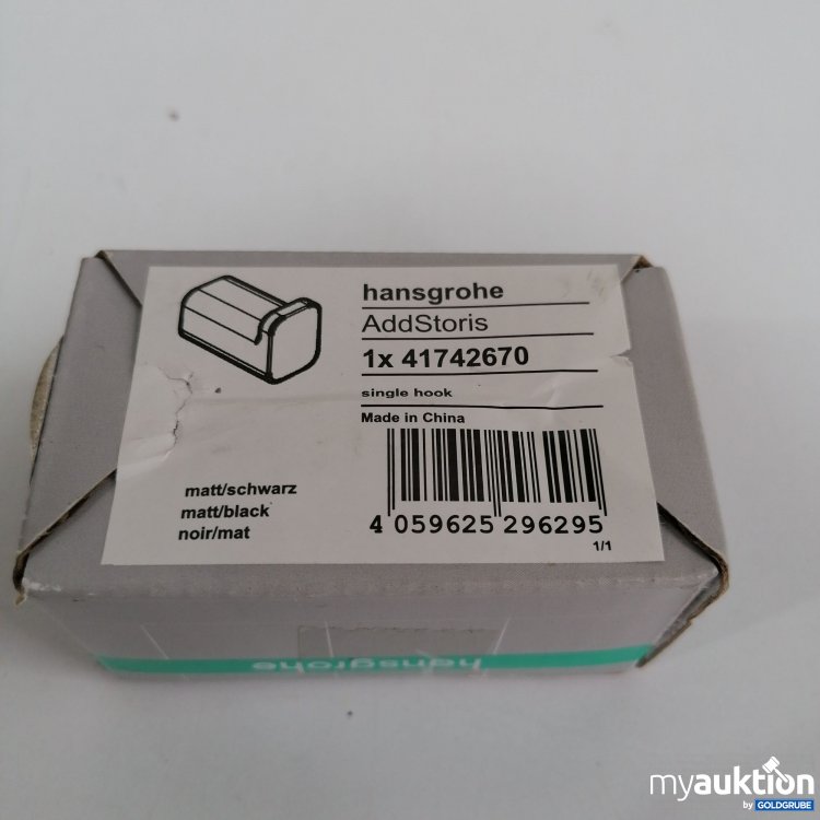 Artikel Nr. 850119 Artikel Nr. 850119: Hansgrohe Add Storis 41742670, Single Hook, matt/Schwarz