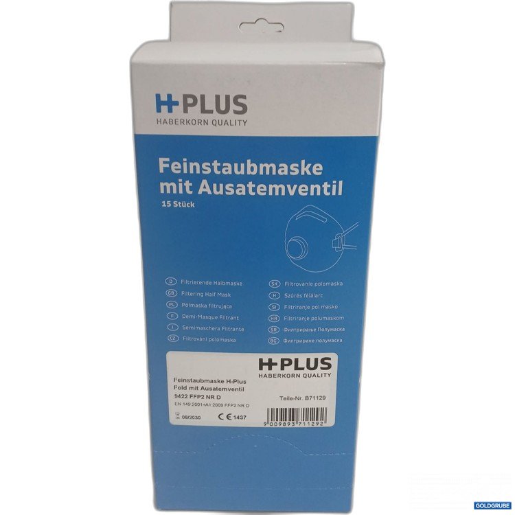 Artikel Nr. 956119 Artikel Nr. 956119: HPlus Feinstaubmaske mit Ausatemventil 15Stk