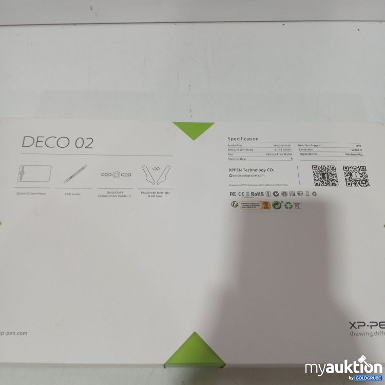 Artikel Nr. 989119 Artikel Nr. 989119: XP-Pen Deco 02 Grafiktablet 10x5.63Zoll