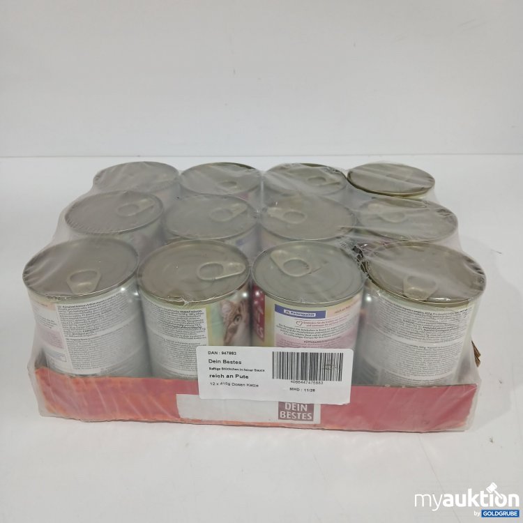 Artikel Nr. 808120: DM Dein Bestes Katzenfutter saftige Stückchen in feiner Sauce Pute 12x415g