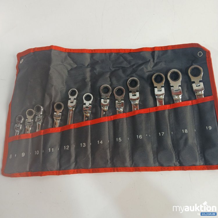 Artikel Nr. 874120:  Ratschen-Ringschlüssel in einer Rolltasche.