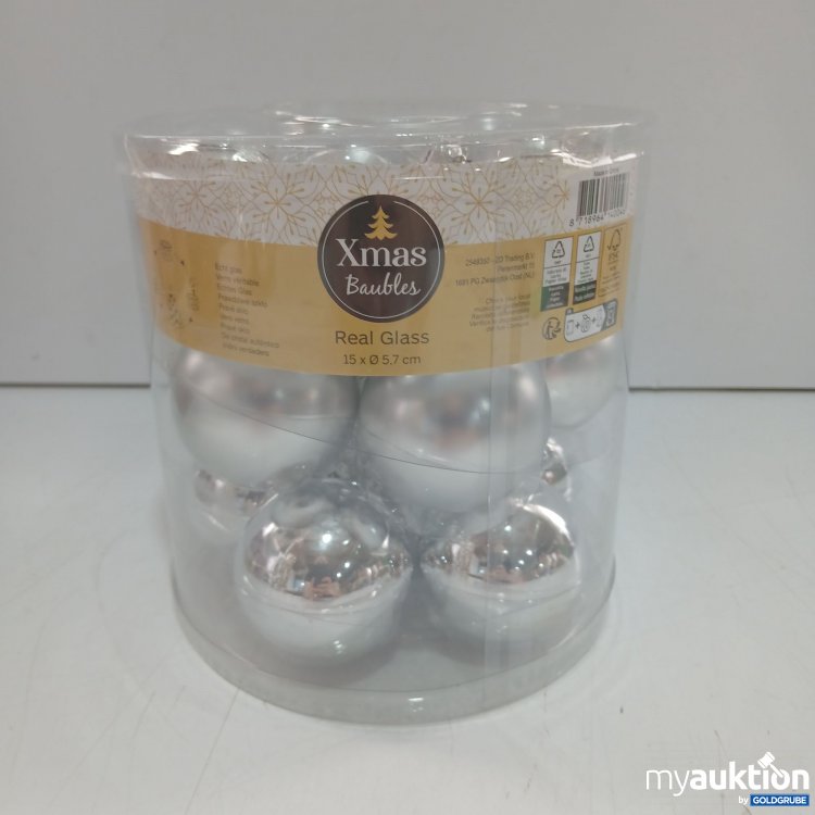 Artikel Nr. 940120 Artikel Nr. 940120: Xmas Baubles Glas-Kugeln silber 15x