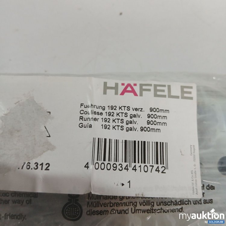 Artikel Nr. 443121: Häfele Führung 192KTS verzinkt 900mm 