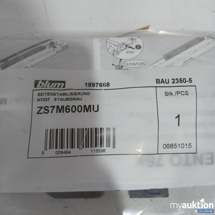 Artikel Nr. 524121: Blum Seitenstabilisierung R7037 Staubgrau