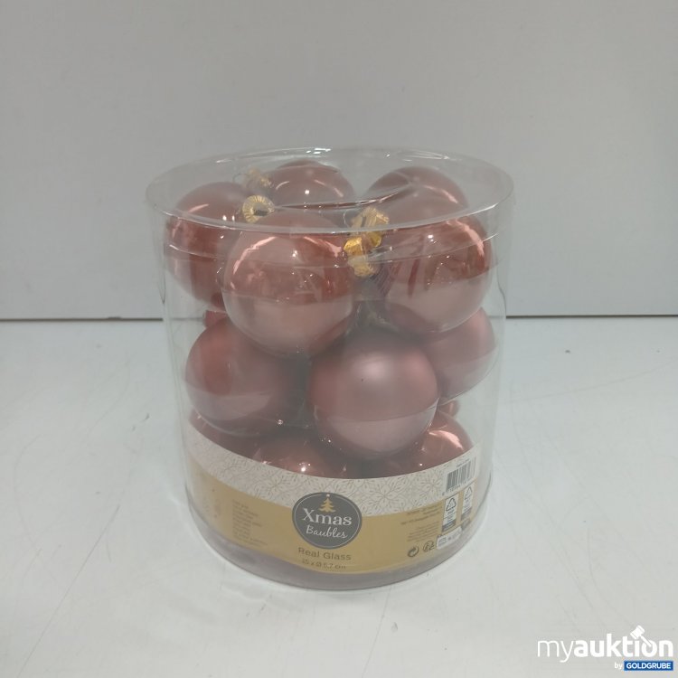 Artikel Nr. 940121: Xmas Baubles Glas-Kugeln bordeaux 15x