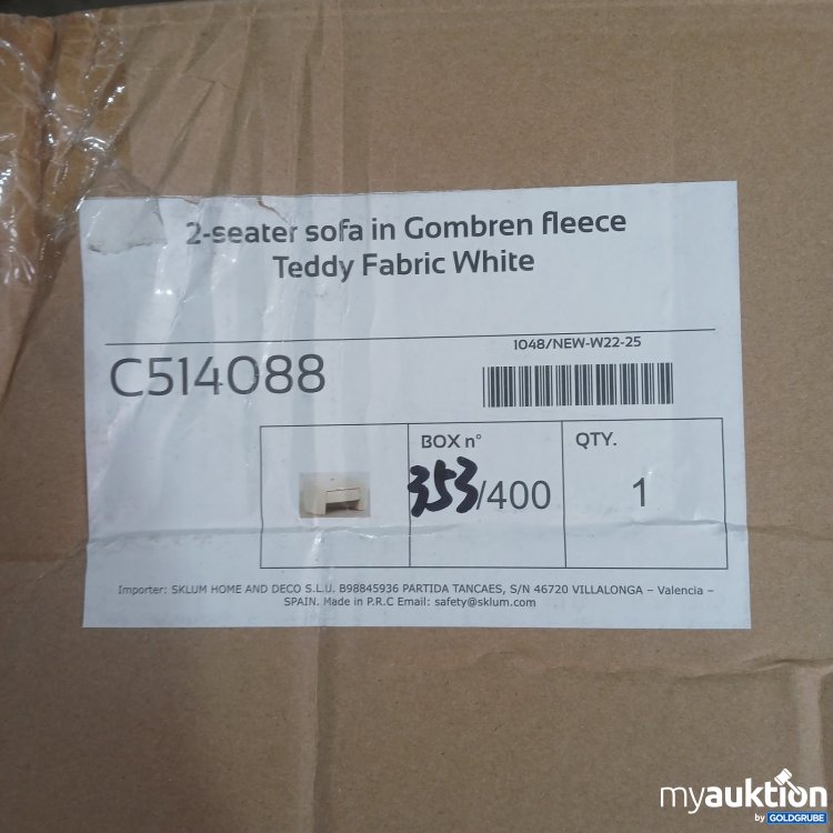Artikel Nr. 465122 Artikel Nr. 465122: Sklum 2-seater sofa Gombren fleece Teddy Fabric White C514088