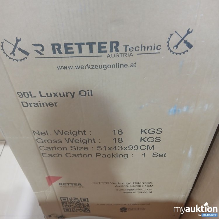 Artikel Nr. 518122 Artikel Nr. 518122: Retter 90l Luxury Oil Drainer RTH5046