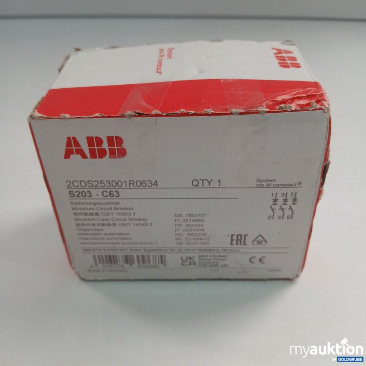 Artikel Nr. 520122 Artikel Nr. 520122: ABB 2CDS253001R0634 Sicherungsautomat S203-C63