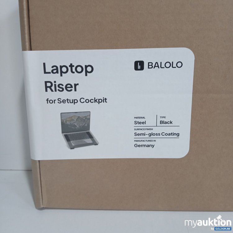 Artikel Nr. 832122 Artikel Nr. 832122: Balolo Laptop Riser for Setup Cockpit Steel Black BA-SCA-LTH
