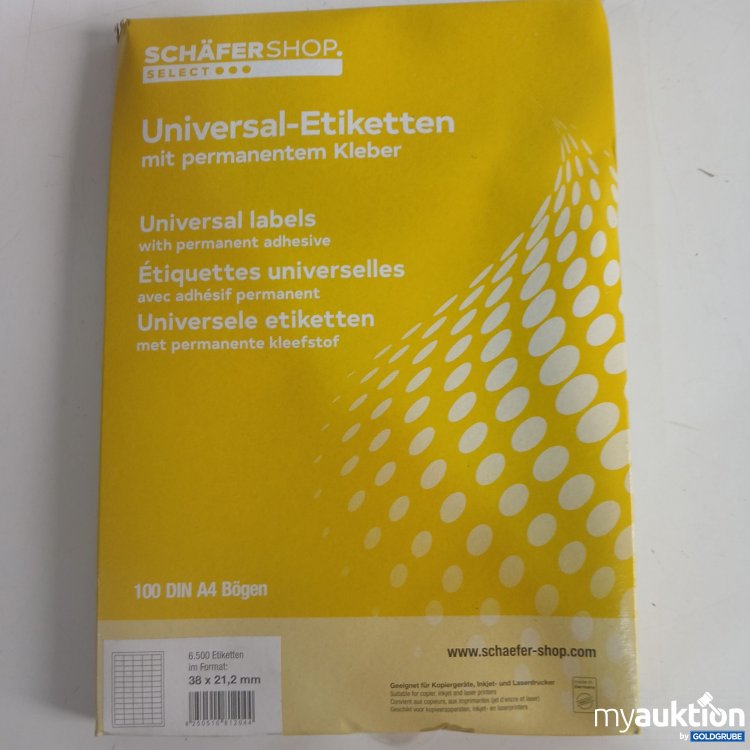 Artikel Nr. 874122: Schäfershop Select Universal-Etiketten mit permanentem Kleber