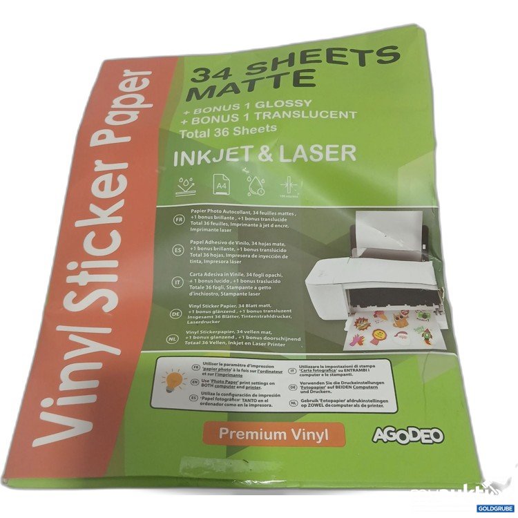 Artikel Nr. 883122: Agodeo Vinyl Sticker Paper 34 Sheets Matte 