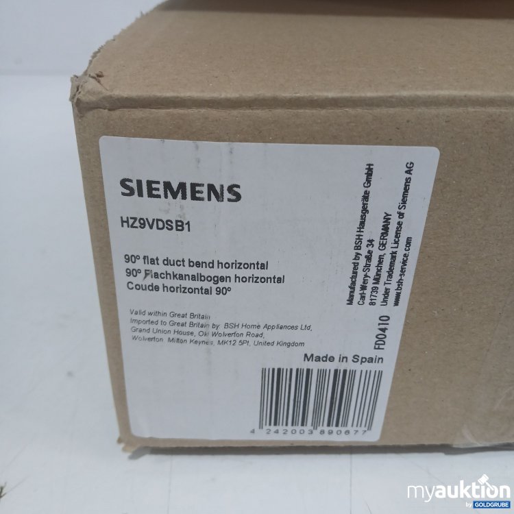 Artikel Nr. 981122 Artikel Nr. 981122: Siemens Flachkanalbogen Horizontal HZ9VDSB1