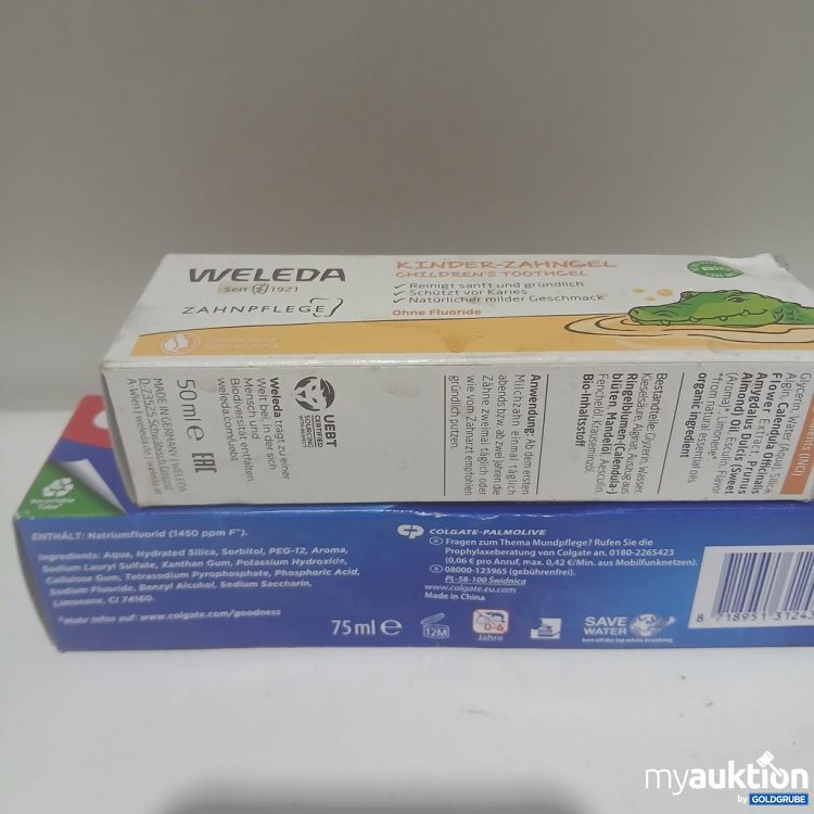 Artikel Nr. 982122: Weleda Kinder-Zahngel 
Colgate Zahnpasta