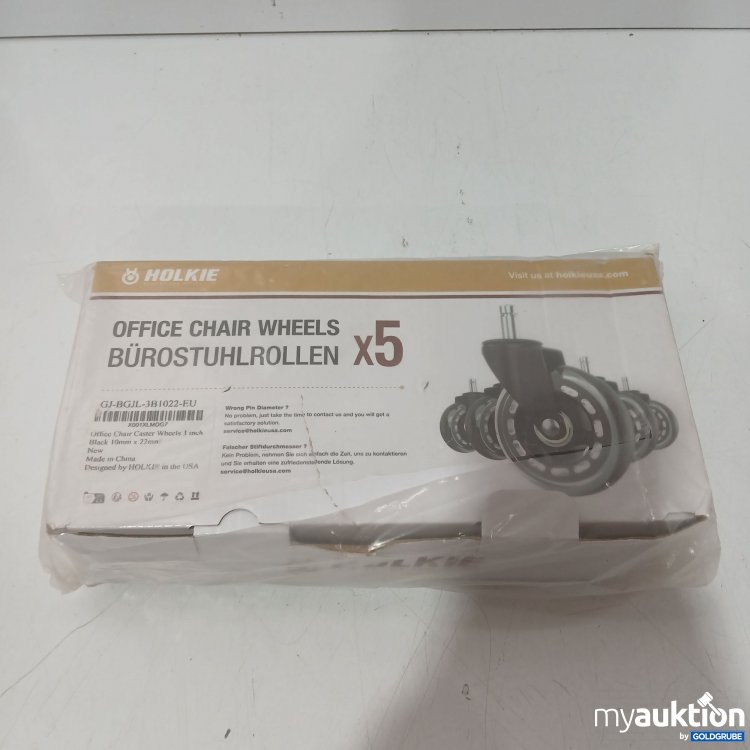 Artikel Nr. 989122: Holkie Bürostuhlrollen schwarz 10x22mm 5Stk