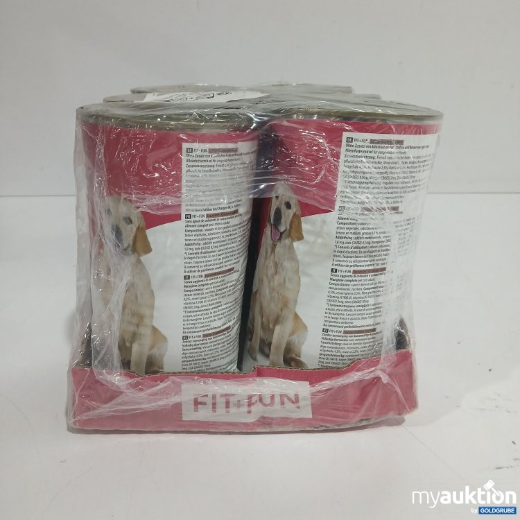 Artikel Nr. 861123 Artikel Nr. 861123: Fit+Fun Hundefutter saftige Brocken mit Rind 6x1240g
