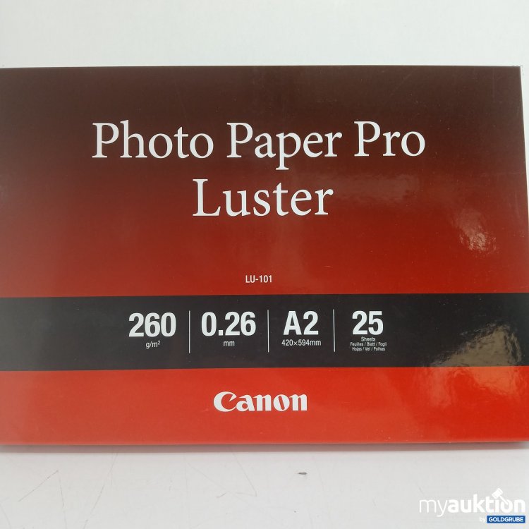 Artikel Nr. 970123: Canon Photo Paper Pro Luster 0.26mm A2 420x594mm 25Sheets 