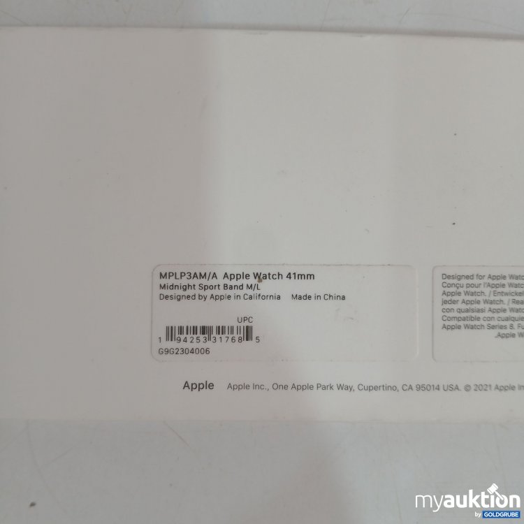 Artikel Nr. 446124 Artikel Nr. 446124: Apple Watch Sportband Farbe Graphit mit Edelstahl-Pin 41mm
