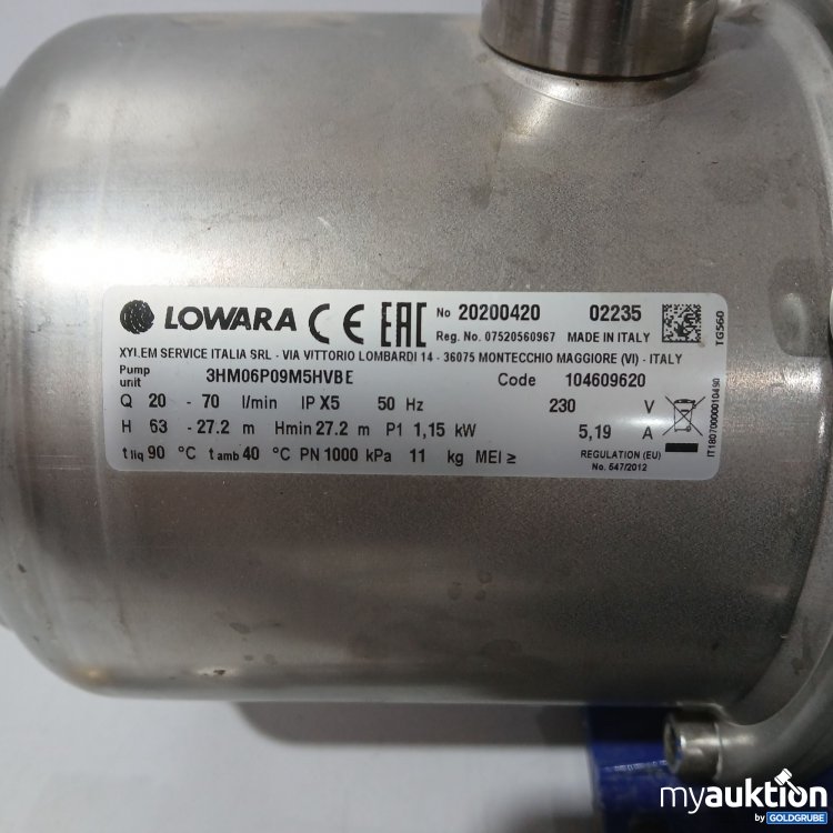 Artikel Nr. 973124 Artikel Nr. 973124: Lowara Kreiselpumpe Model 3-HM, Art.No. 20200420