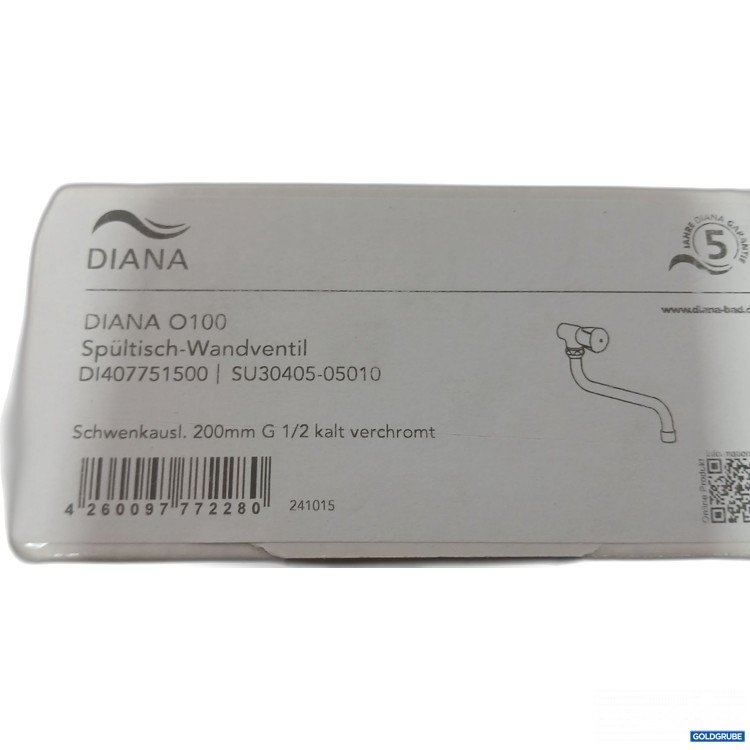 Artikel Nr. 989124: Diana O100 Spültisch-Wandventil 