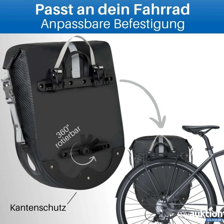 Artikel Nr. 362125: Fahrrad Hinterradtasche wasserdicht 25L Schwarz