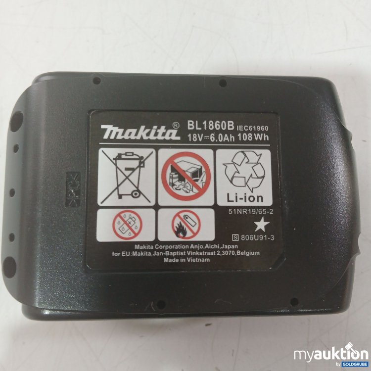 Artikel Nr. 989125 Artikel Nr. 989125: Makita Akku BL1860B IEC61960 18V