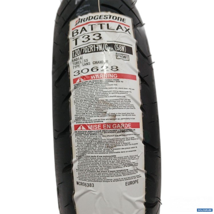 Artikel Nr. 961126: Bridgestone Battlax T33 120/70ZR17M/C 58W 