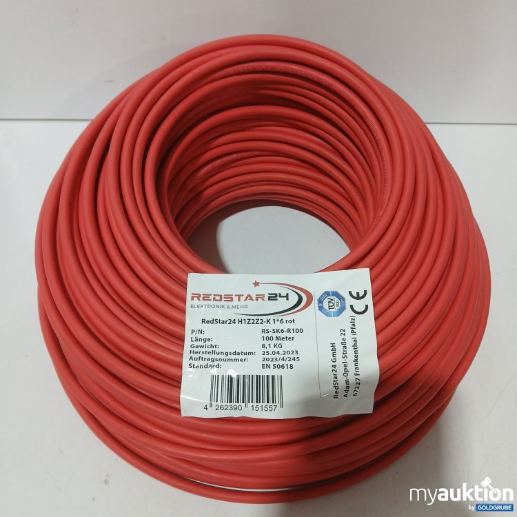 Artikel Nr. 973126: Redstar24 Kabel H1Z2Z2-K 1*6 rot 100m, P/N RS-SK6-R100