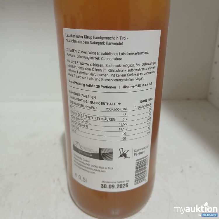 Artikel Nr. 969127 Artikel Nr. 969127: Karwendel Latschenkiefer Sirup 0.5 l