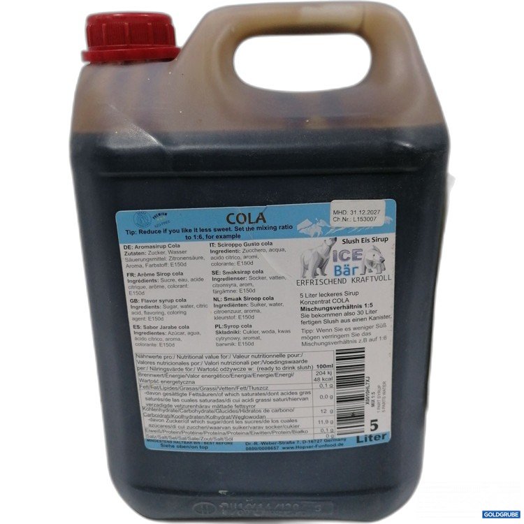 Artikel Nr. 891128: Cola Aromasirup für Slusheis 5L