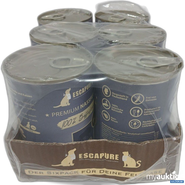 Artikel Nr. 982128 Artikel Nr. 982128: Escapure Katzen- und Hundefutter Büffel 6x400g