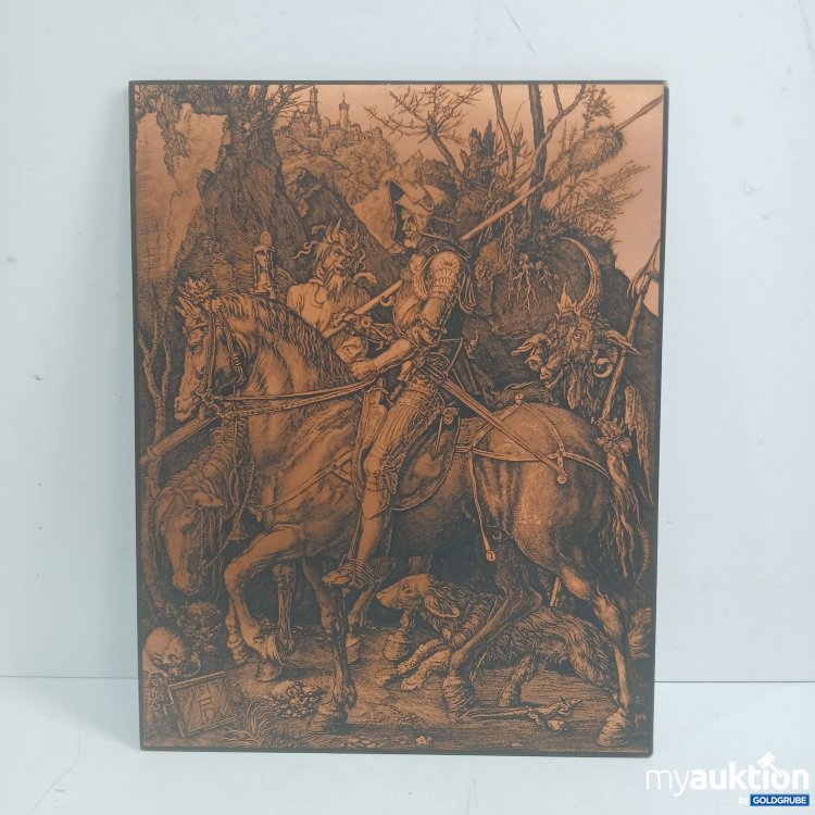 Artikel Nr. 992128: Bild "Ritter, Tod und Teufel" aus Holz ca 27,5x35,5cm 