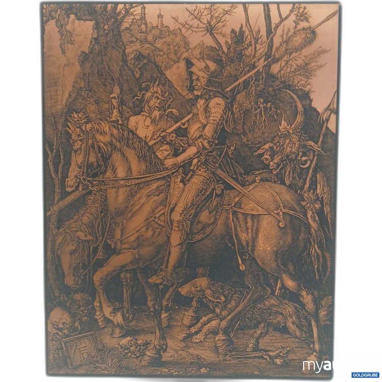 Artikel Nr. 992128: Bild "Ritter, Tod und Teufel" aus Holz ca 27,5x35,5cm 