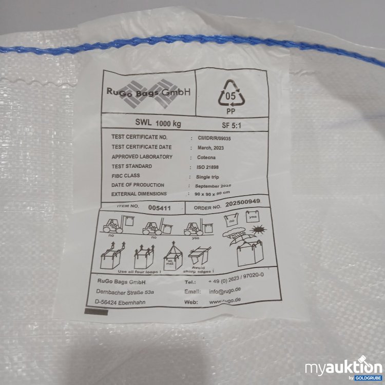 Artikel Nr. 994128 Artikel Nr. 994128: Rugo Bags Big Bags 1000kg ca. 10Stk