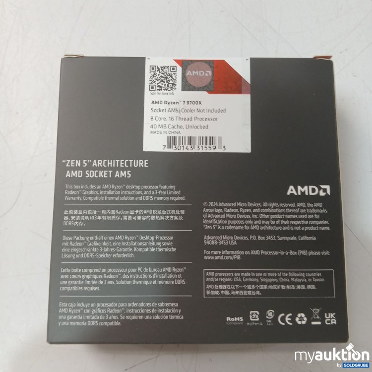 Artikel Nr. 988129: Amda Ryzen 7 9000 Series Prozessor 
