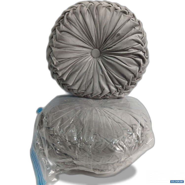Artikel Nr. 931130 Artikel Nr. 931130: Kissen grau Plüsch rund 2er Set