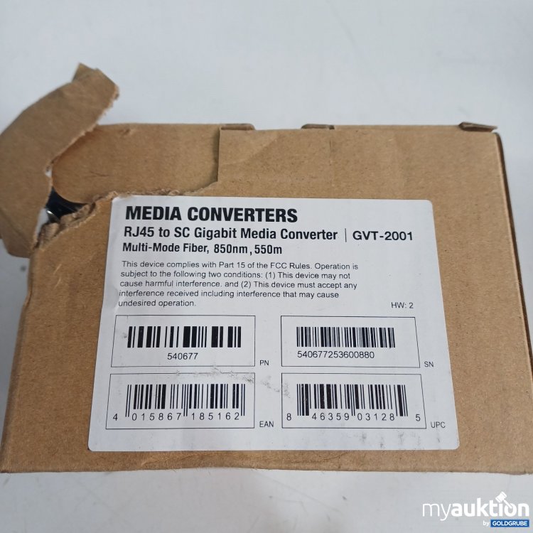 Artikel Nr. 962130: Level One Media Converters RJ45 to SC Gigabit Media Converter GVT-2001 