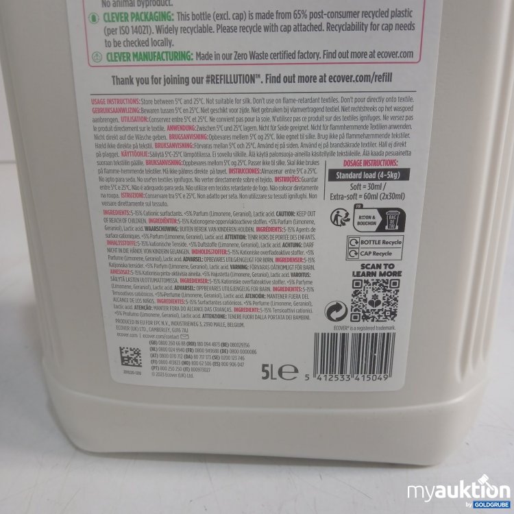 Artikel Nr. 462132: Ecover Weichspüler Apple Blossom & Almond 5 l