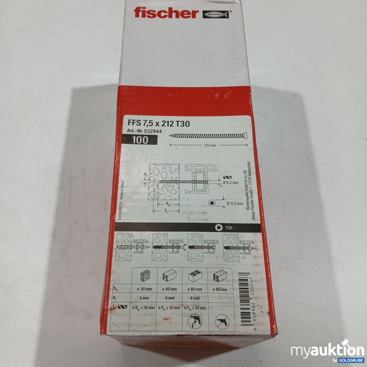 Artikel Nr. 395133 Artikel Nr. 395133: Fischer Fensterrahmenschraube FFS 7,5x212 T 30 100er Pack
