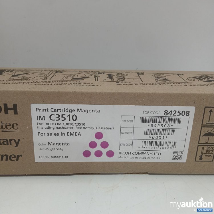 Artikel Nr. 984134 Artikel Nr. 984134: Ricoh Genuine Print Cartridge Magenta C3510 504g