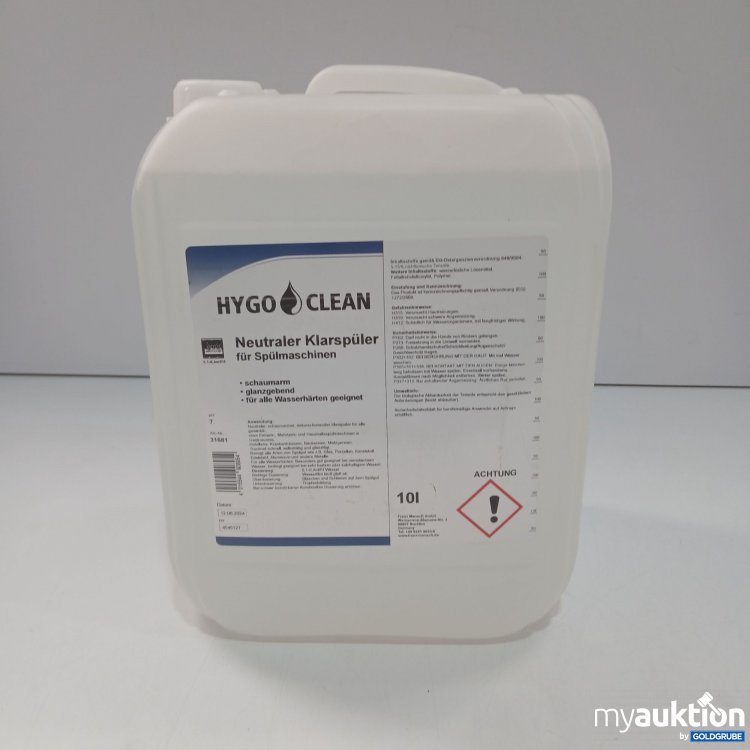Artikel Nr. 871135 Artikel Nr. 871135: Hygo Clean Neutraier Klarspüler für Spülmaschinen 10l
