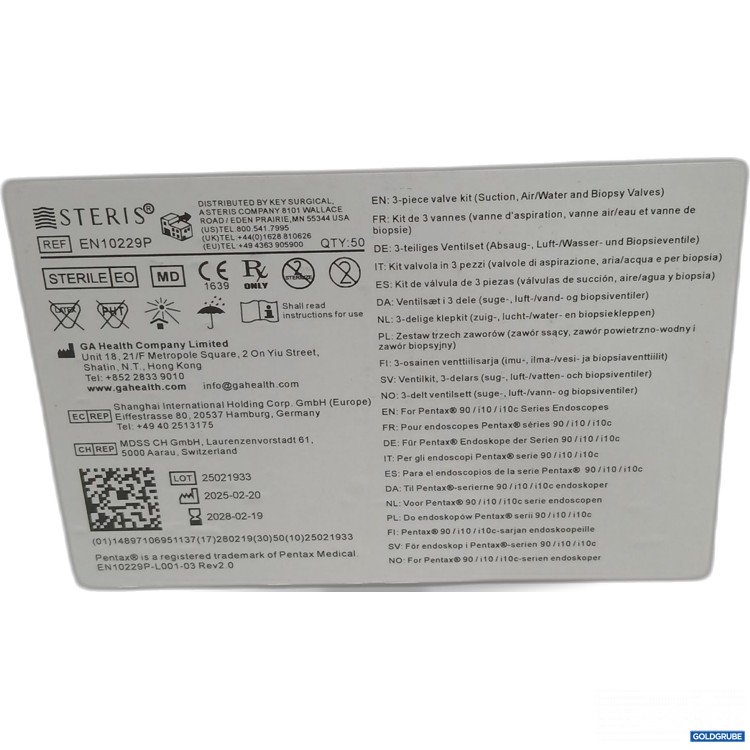 Artikel Nr. 956136: Steris 3tlg. Ventilset(Absaug-, Luft/Wasser- und Biopsieventile) 50Stk